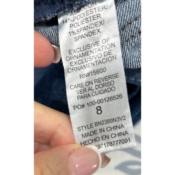 Democracy "Ab" Solution Jeans 8 Dark Wash Straight Leg Cropped Stretch Denim - Picture 6 of 6